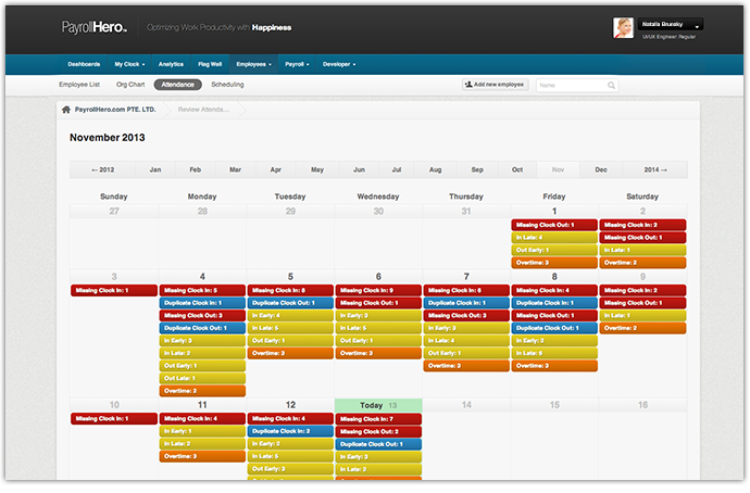 PayrollHero manager MytimeCLock scheduling